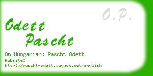 odett pascht business card